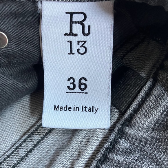 R13 2023 Distressed Boyfriend Jeans Gray 36 x 27 - Picture 5 of 7